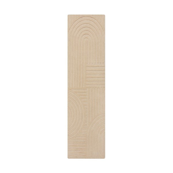 Beżowy wełniany dywan 60x230 cm Zen Garden - Flair Rugs