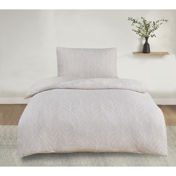 Beżowa żakardowa pościel jednoosobowa 140x200 cm Florida – My House