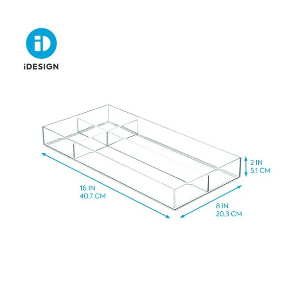 Przezroczysty organizer z przegródkami iDesign Clarity, 40,6x20,3 cm-image-1