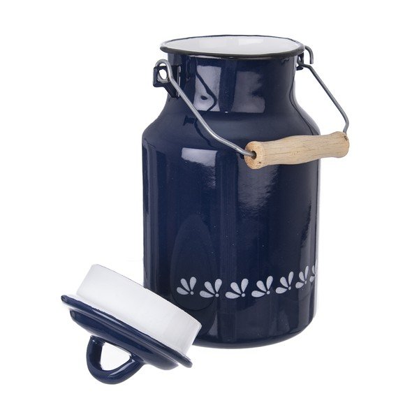 Niebieski emaliowany dzbanek na mleko Orion, 2 l-image-2
