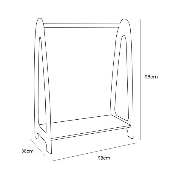 Wieszak dziecięcy w dekorze sosny w naturalnym kolorze 98x96 cm Montessori – Meowbaby-image-1