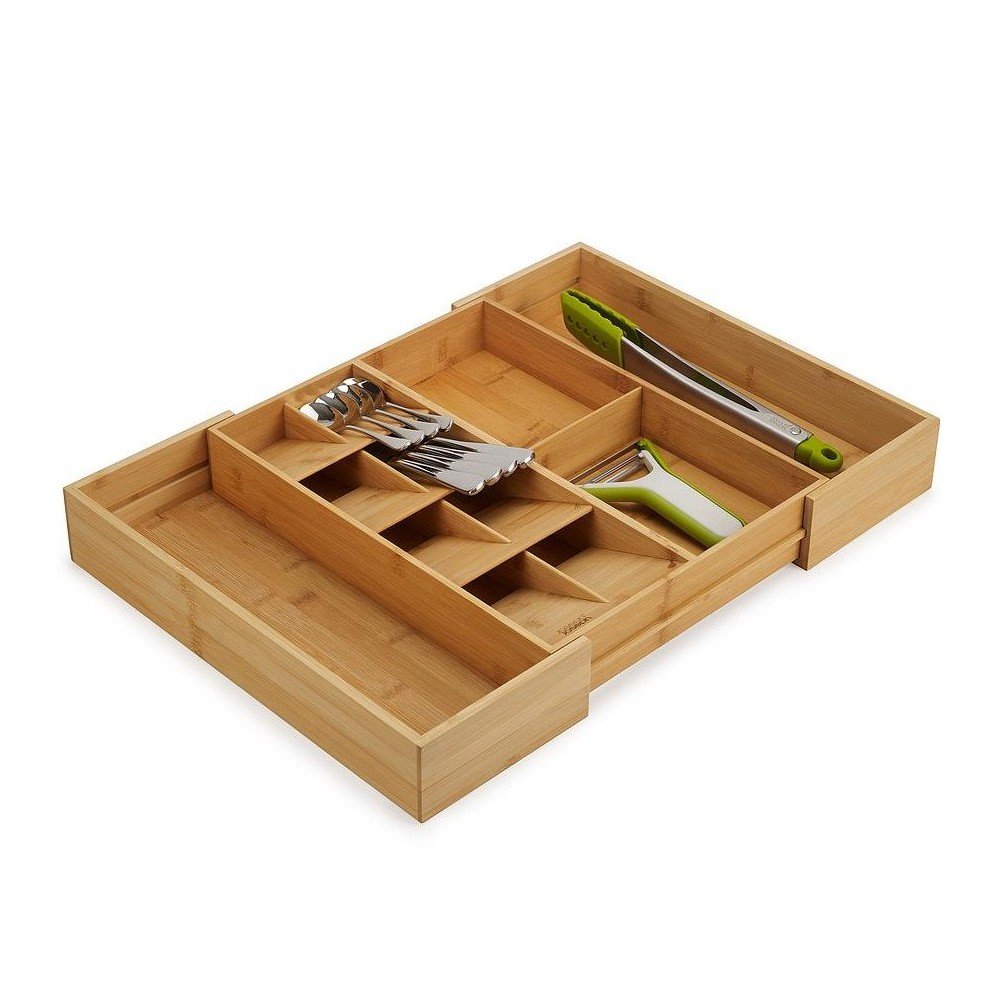 Regulowany bambusowy organizer na sztućce do szuflady w naturalnym kolorze 32 x 40 cm DrawerStore Bamboo – Joseph Joseph
