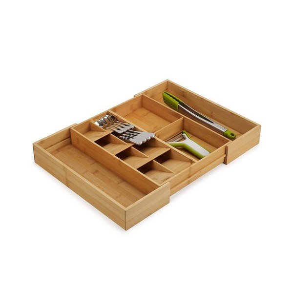 Regulowany bambusowy organizer na sztućce do szuflady w naturalnym kolorze 32 x 40 cm DrawerStore Bamboo – Joseph Joseph