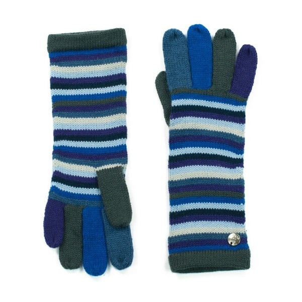 Niebieskie
  rękawiczki w paski Bella