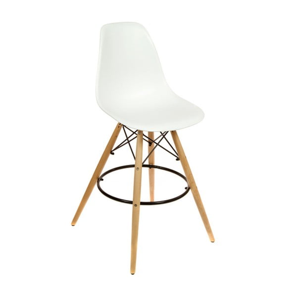 Białe drewniane krzesło barowe Santiago Pons Jenaro