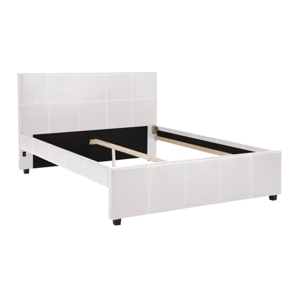 Białe łóżko dwuosobowe Støraa Margit, 180x200 cm