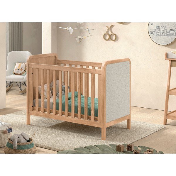 Łóżeczko z regulowaną wysokością 60x120 cm w naturalnym kolorze Woods – Vipack-image-1