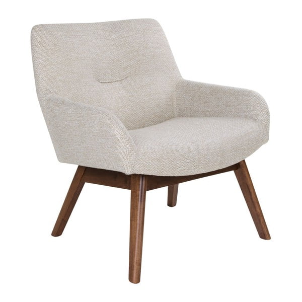 Piaskowy fotel z drewna orzecha House Nordic London