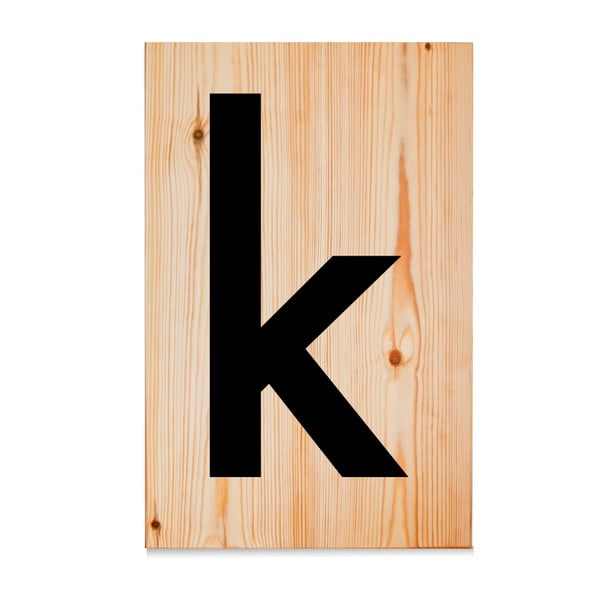 Drewniana tabliczka Letters K