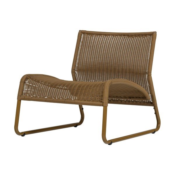 Fotel ogrodowy ze sztucznego rattanu w kolorze ochry West – WOOOD