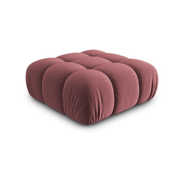 Różowy aksamitny podnóżek Bellis – Micadoni Home-image-3