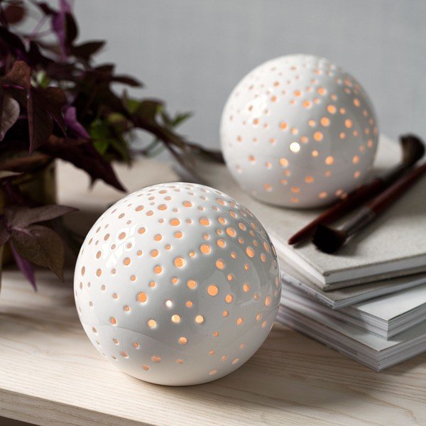 Biały świąteczny świecznik z porcelany kostnej Kähler Design Nobili, ⌀ 12 cm-image-1