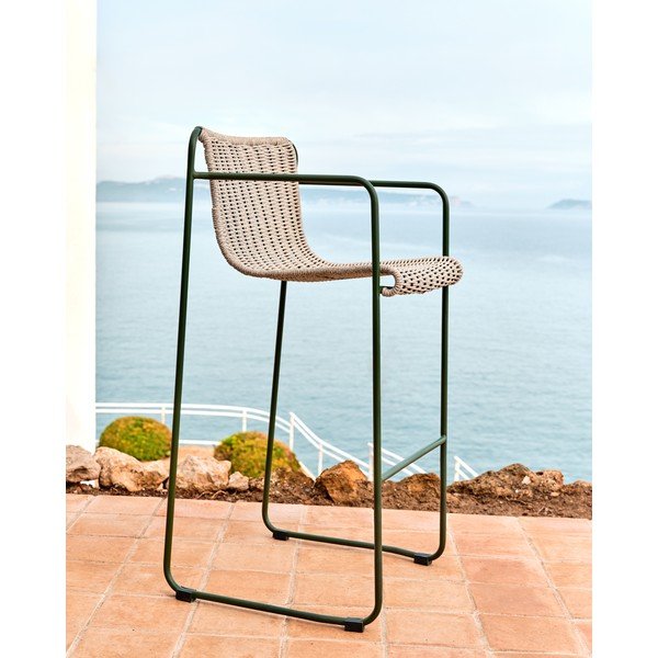 Szarozielony metalowy hoker ogrodowy Maurina – Kave Home-image-1