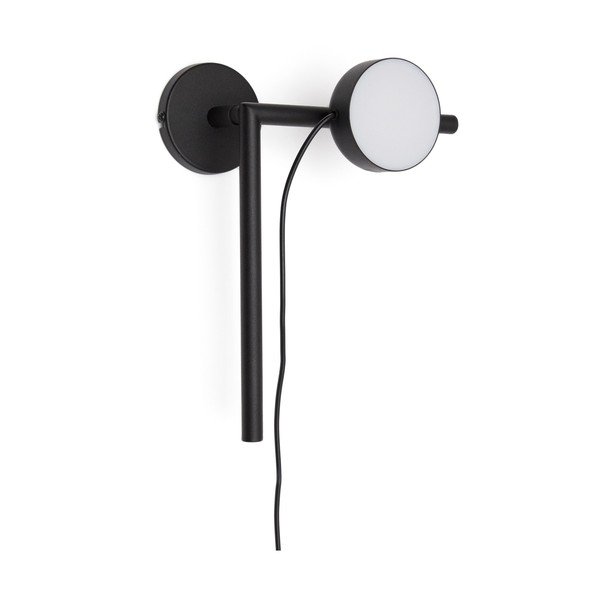 Czarny metalowy kinkiet LED ze ściemniaczem do kontaktu Orey – Kave Home