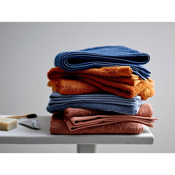 Niebieski ręcznik kąpielowy z bawełny frotte Södahl China, 140x70 cm-image-3