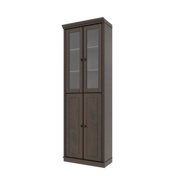 Ciemnobrązowa witryna z litego drewna sosnowego 74x223x37 cm Anita – Støraa-image-2