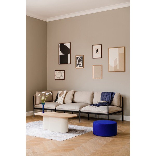 Beżowy stolik z blatem w dekorze dębu 50x115 cm Looi – noo.ma-image-4