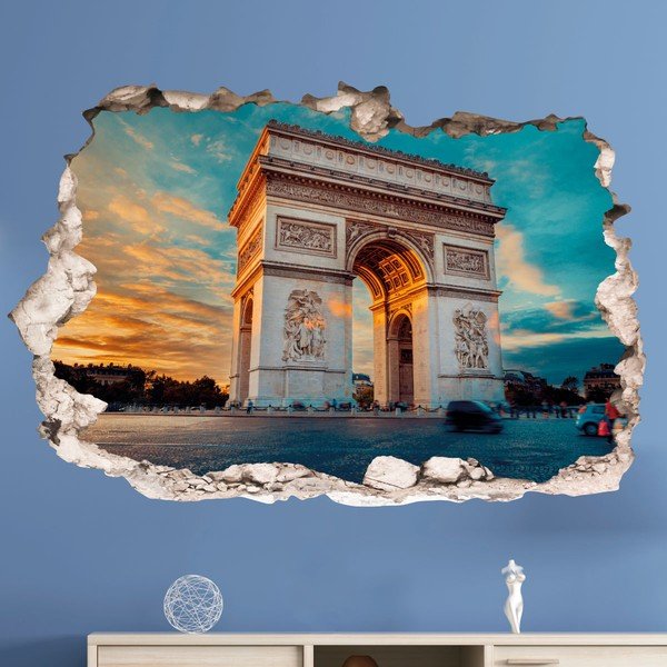 Naklejka ścienna 3D Ambiance Arc de Triomphe in Paris-image-1