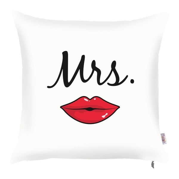 Biała poszewka na poduszkę Mike & Co. NEW YORK Mrs, 43x43 cm