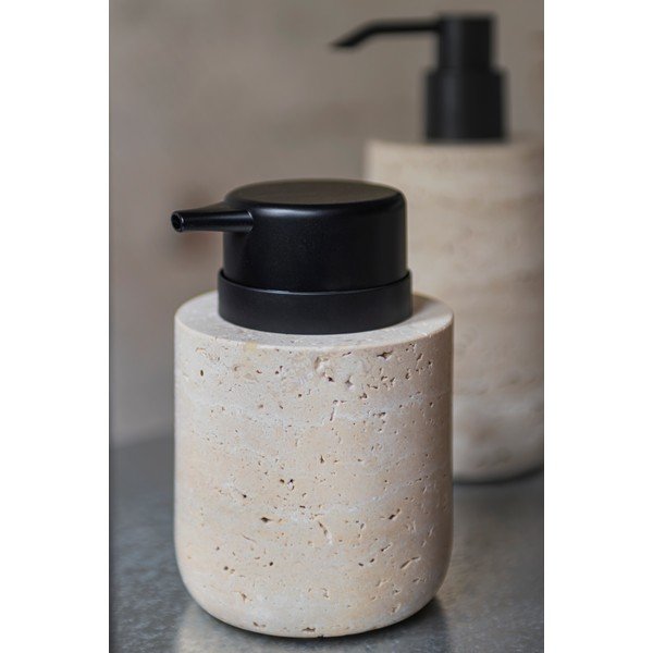 Beżowy kamienny dozownik do mydła 250 ml Travertine – Mette Ditmer Denmark-image-2