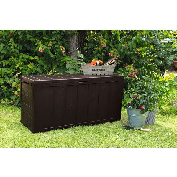 Ciemnobrązowa plastikowa skrzynia ogrodowa Sherwood – Keter-image-1