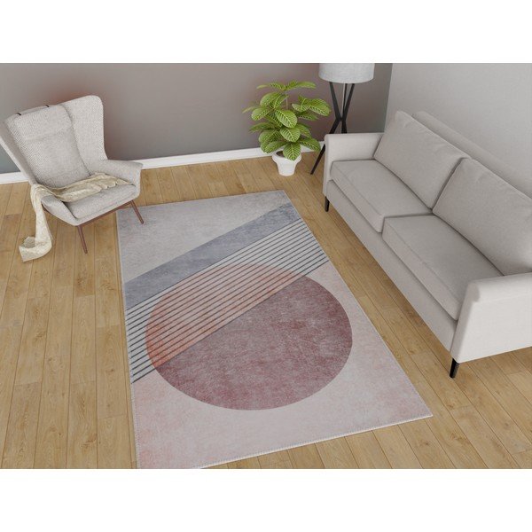 Jasnoróżowo-jasnoszary dywan odpowiedni do prania 160x230 cm – Vitaus-image-1