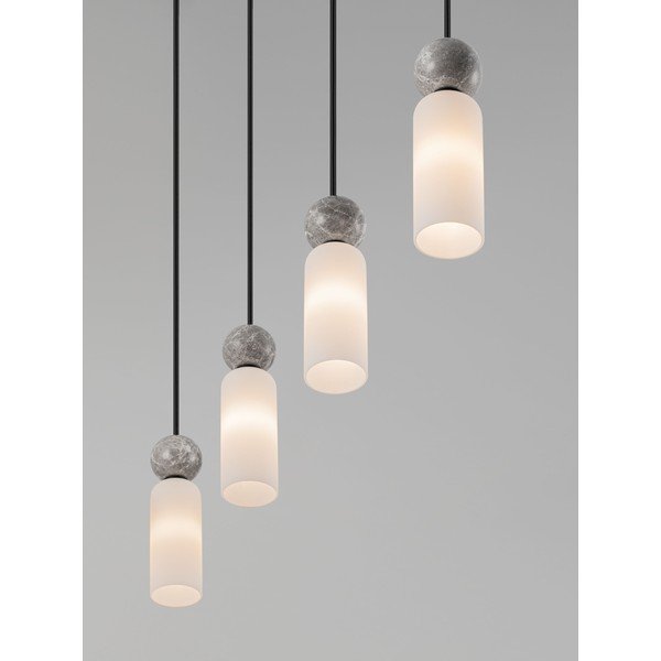 Kamienna lampa wisząca w kolorze matowej czerni ze szklanym kloszem Filomena – Nova Luce-image-1