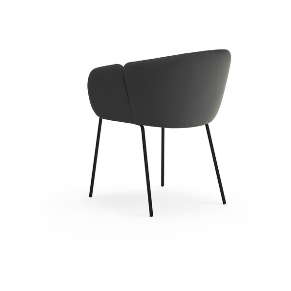 Czarny tapicerowany fotel jadalniany Add – Teulat-image-3