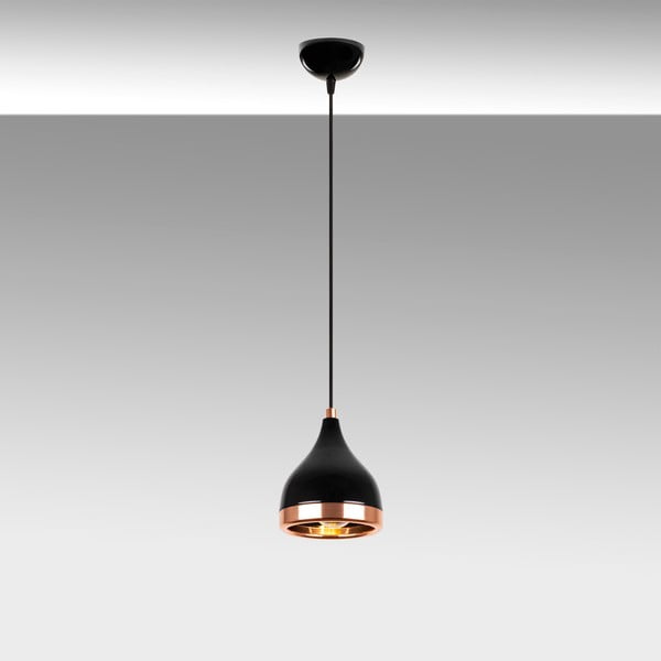 Czarna/w kolorze miedzi lampa wisząca ø 14 cm Yildo – Opviq lights-image-3