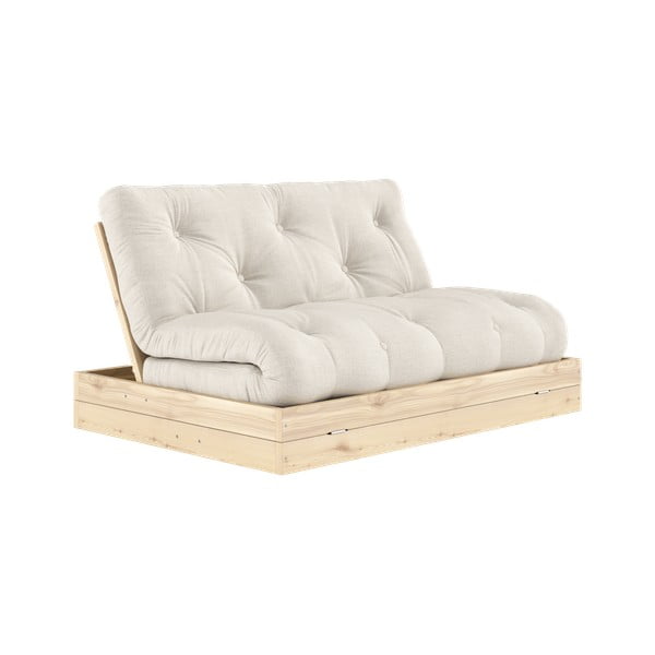 Beżowa lniana rozkładana sofa 145 cm Flip – Karup Design-image-3