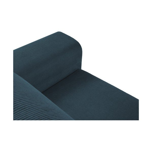 Ciemnoniebieski sztruksowy rozkładany narożnik Micadoni Home Moghan, lewostronny-image-1