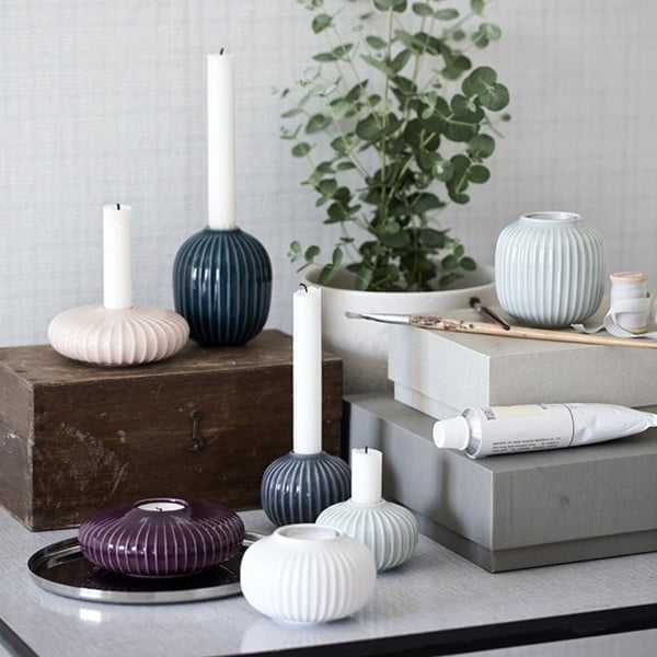 Biały porcelanowy świecznik na tealighty Kähler Design Hammershoi, ⌀ 10 cm-image-1