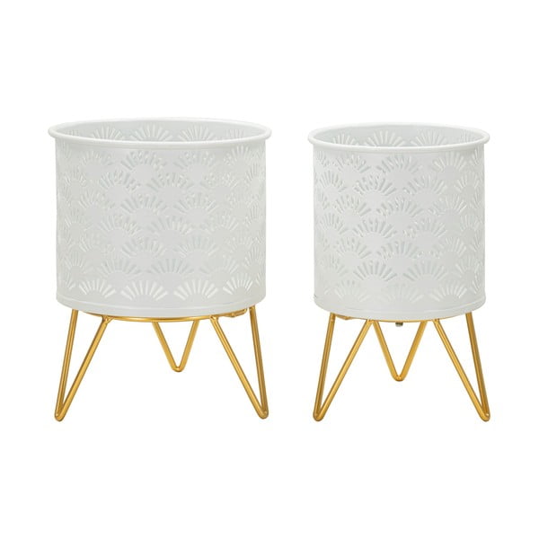 Metalowe kwietniki 2 szt. ø 16 cm (wysokość 20 cm) Carly – Mauro Ferretti