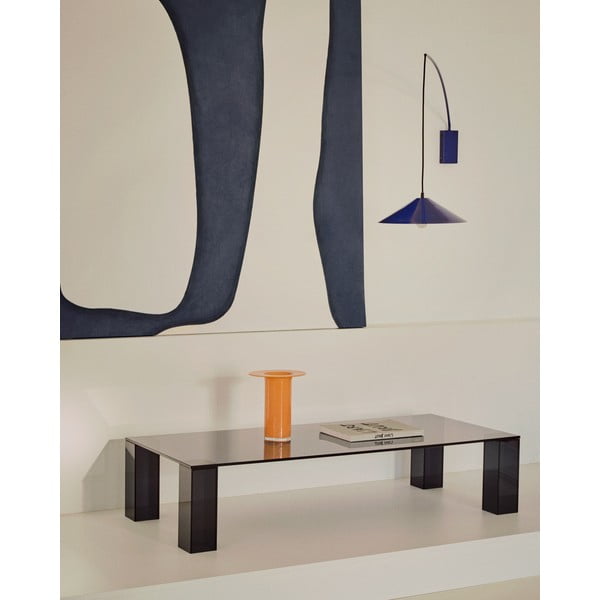 Ciemnoszary szklany stolik 60x140 cm Adularia – Kave Home-image-1