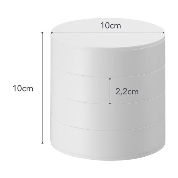 Biała wielopoziomowa szkatułka na biżuterię YAMAZAKI Tower, ⌀ 10 cm-image-4