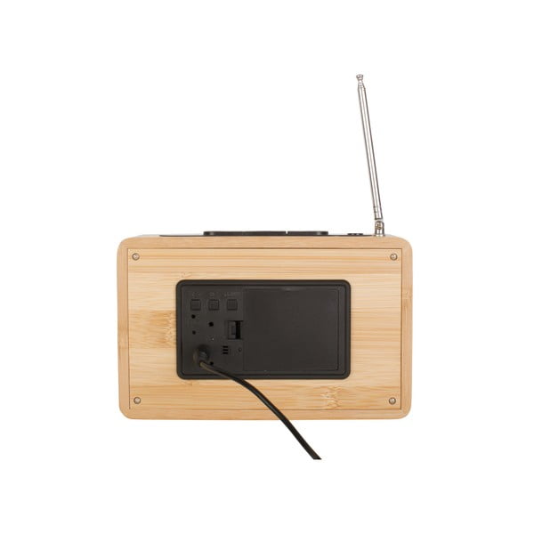 Bambusowy budzik z radiem Karlsson Retro-image-3
