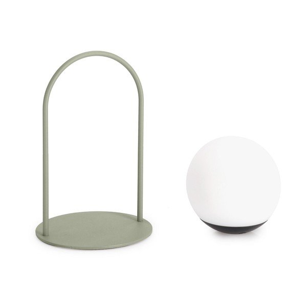 Zielona lampa stołowa LED ze ściemniaczem z plastikowym kloszem (wysokość 21 cm) Pansy – Bizzotto-image-3