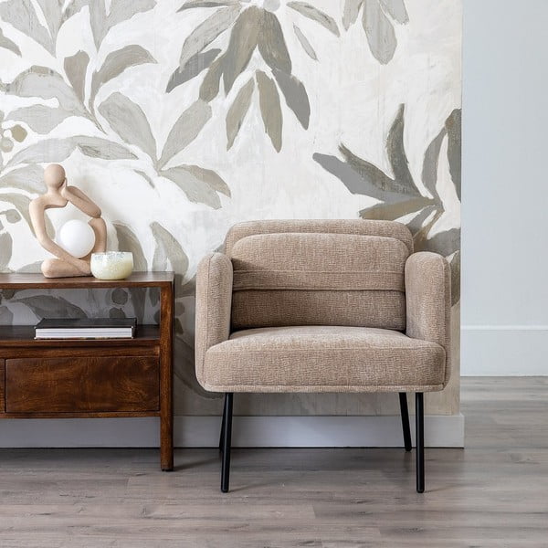 Zielony fotel z tkaniny szenilowej Bind – Ixia-image-1