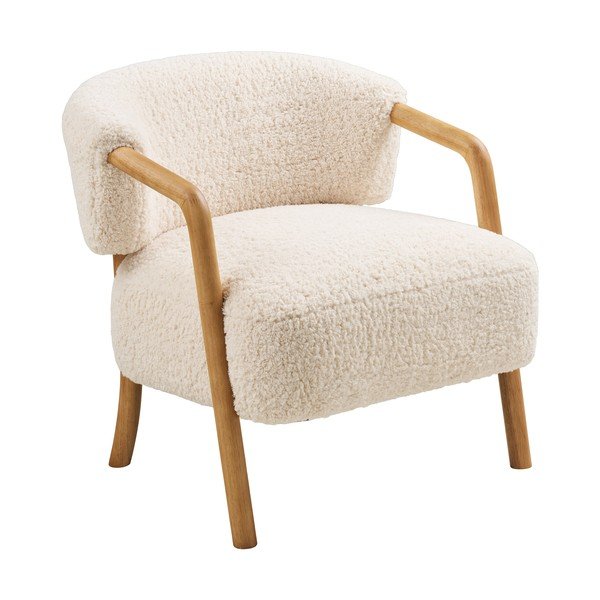 Kremowy fotel z materiału bouclé Dakar – House Nordic-image-3
