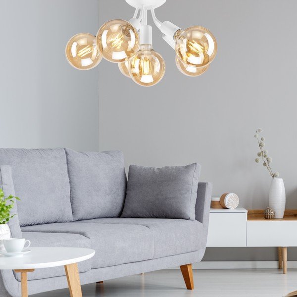 Biała lampa sufitowa bez klosza Viggo – LAMKUR-image-1