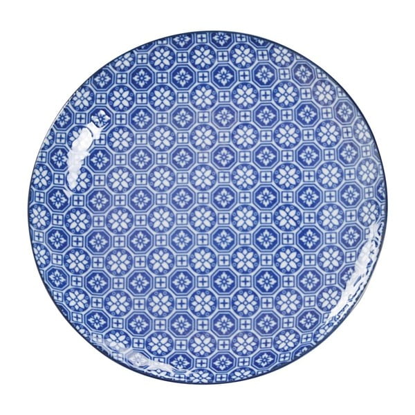 Niebieski porcelanowy talerz Tokyo Design Studio Flower
