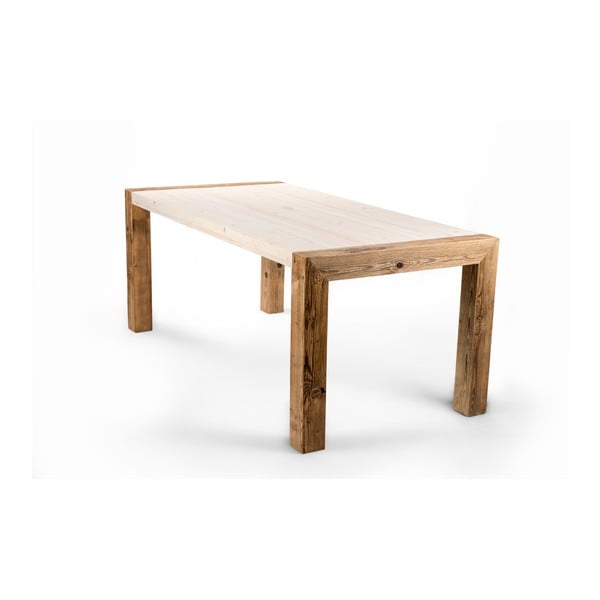 Stół drewniany do jadalni z jasnym blatem Antique Wood, dł. 160 cm