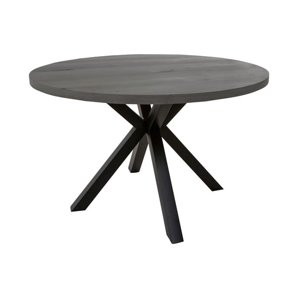 Szary okrągły stół z czarnymi nogami Canett Maison, ø 120 cm