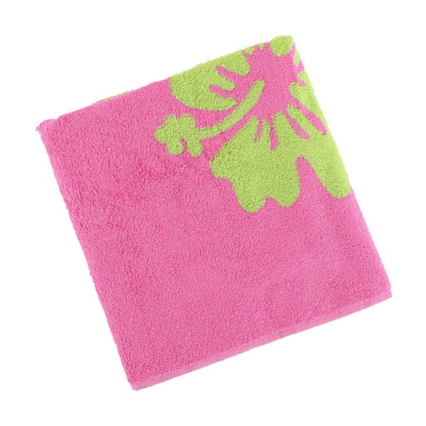 Różowo-zielony bawełniany ręcznik BHCP Velvet, 80x150 cm
