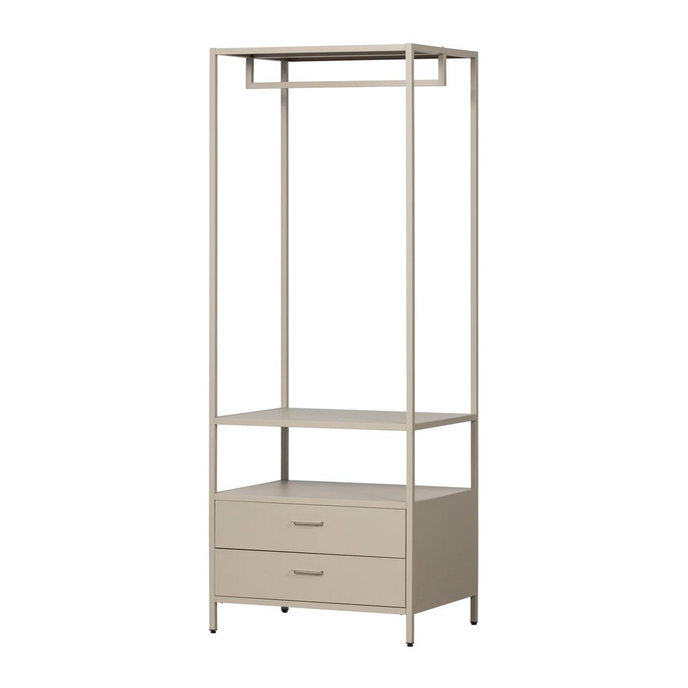 Beżowa metalowa szafa otwarta 70x185x54 cm Ferris – WOOOD (zdjęcie 3)