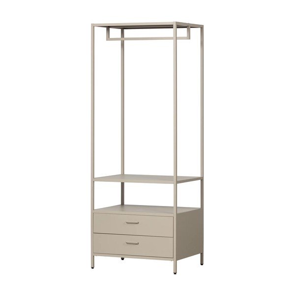 Beżowa metalowa szafa otwarta 70x185x54 cm Ferris – WOOOD-image-2