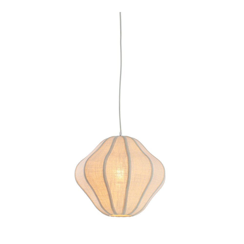 Kremowa lampa wisząca z tekstylnym kloszem ø 10 cm Sukau – Light & Living (zdjęcie 3)