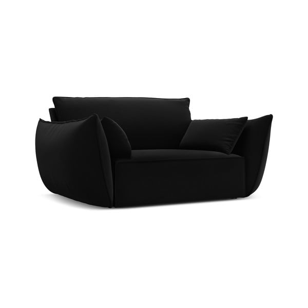 Czarny aksamitny fotel Vanda – Mazzini Sofas