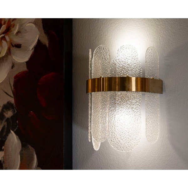 Szklany kinkiet w kolorze złota Gris – Mauro Ferretti-image-1