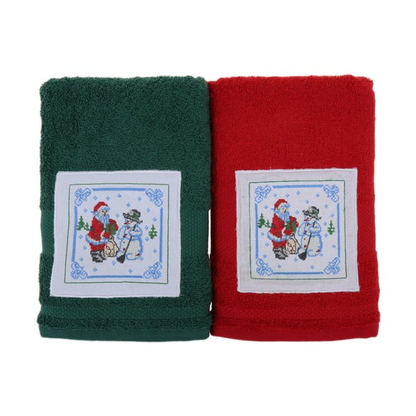 Zestaw 2 ręczników Kardan Adam Red&Green, 50x100 cm